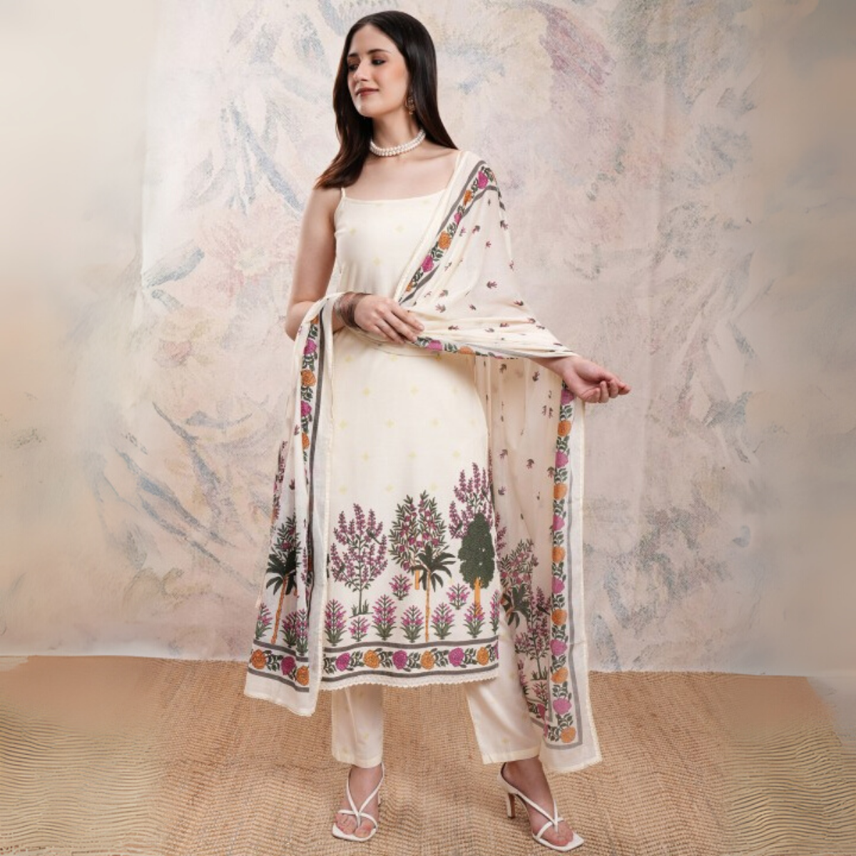 Designer Women's Kurta Set with Dupatta for Festive Wear |