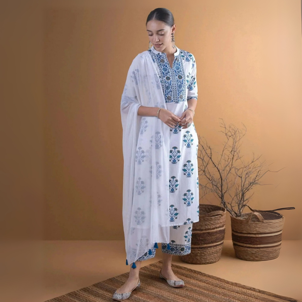 Ethnic 3-Piece Women Kurta Set with Dupatta | Ethnic Wear Made Effortless | WK-02