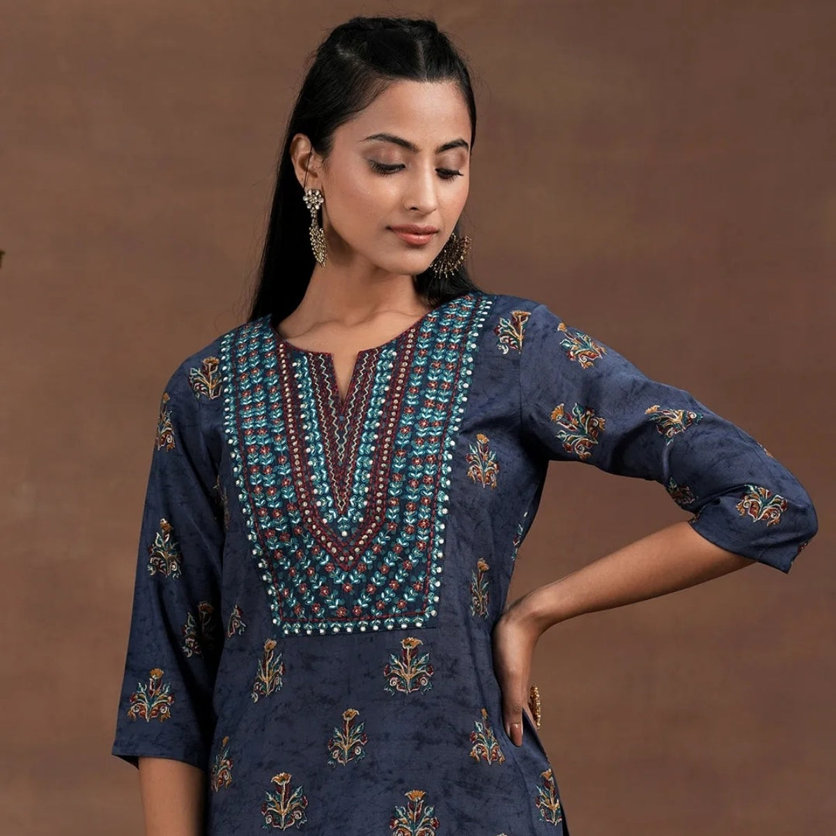Pack of 3 Floral Print Cotton Kurta Set with Dupatta | KD-10