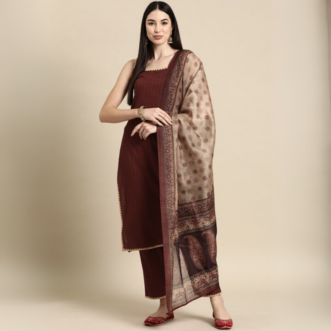 Designer Women's Kurta Set with Dupatta for Festive Wear |