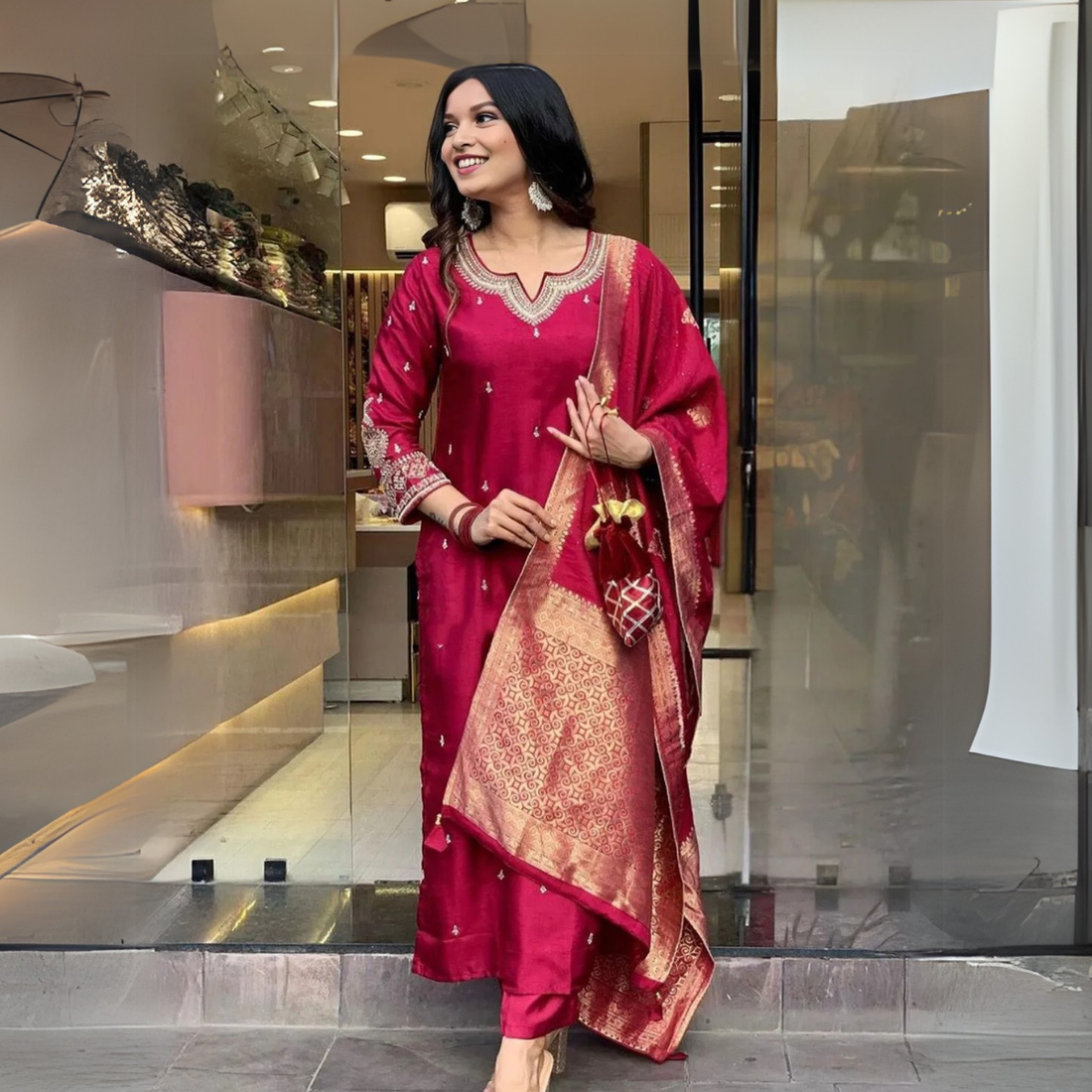 Premium Cotton Kurta Pant Dupatta Combo – Perfect for Daily Wear & Elegant Partywear | DS-06