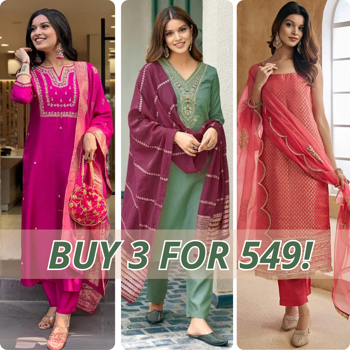 Premium Cotton Kurta Pant Dupatta Combo – Perfect for Daily Wear & Elegant Partywear | DS-11