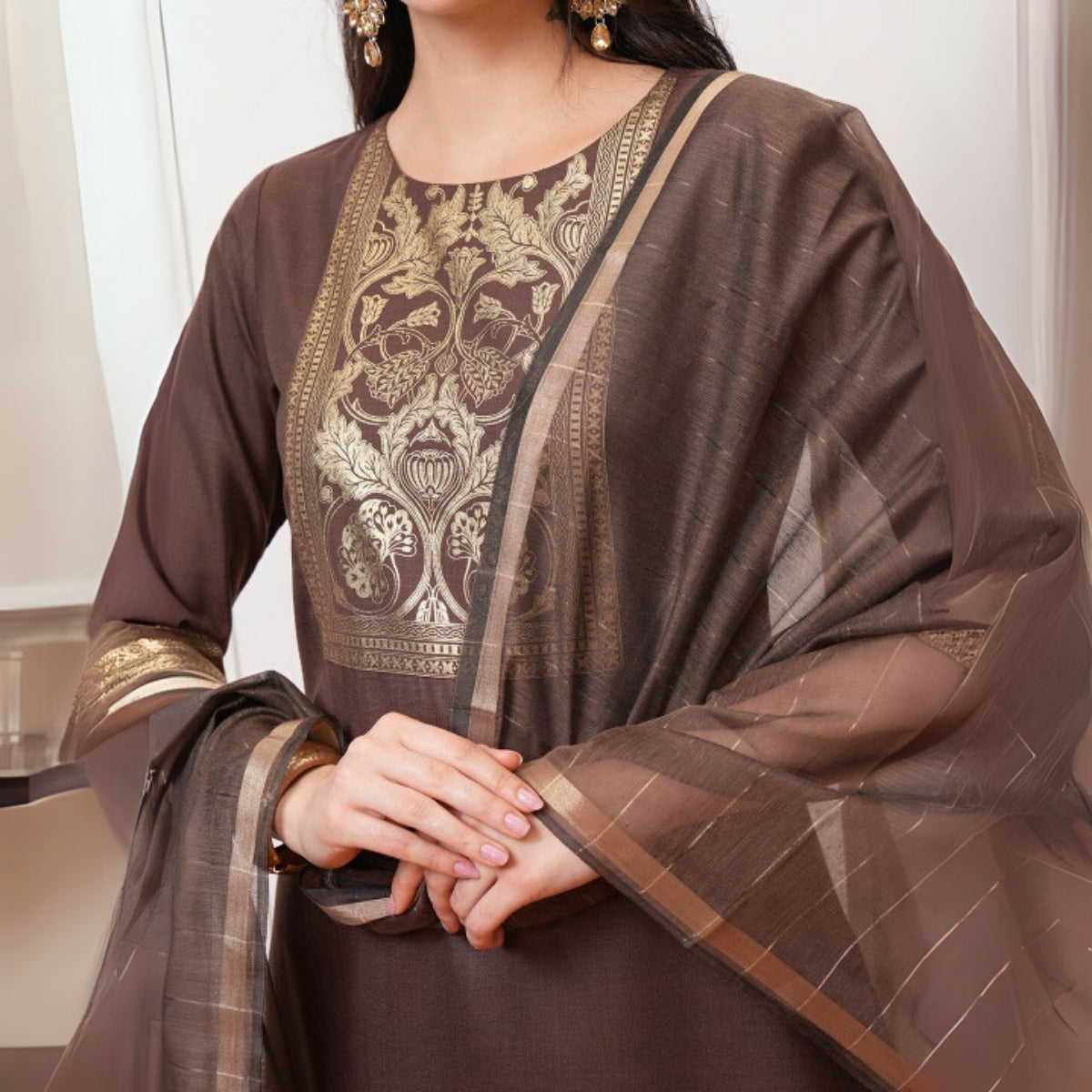Pack of 3 Floral Print Cotton Kurta Set with Dupatta | KD-01