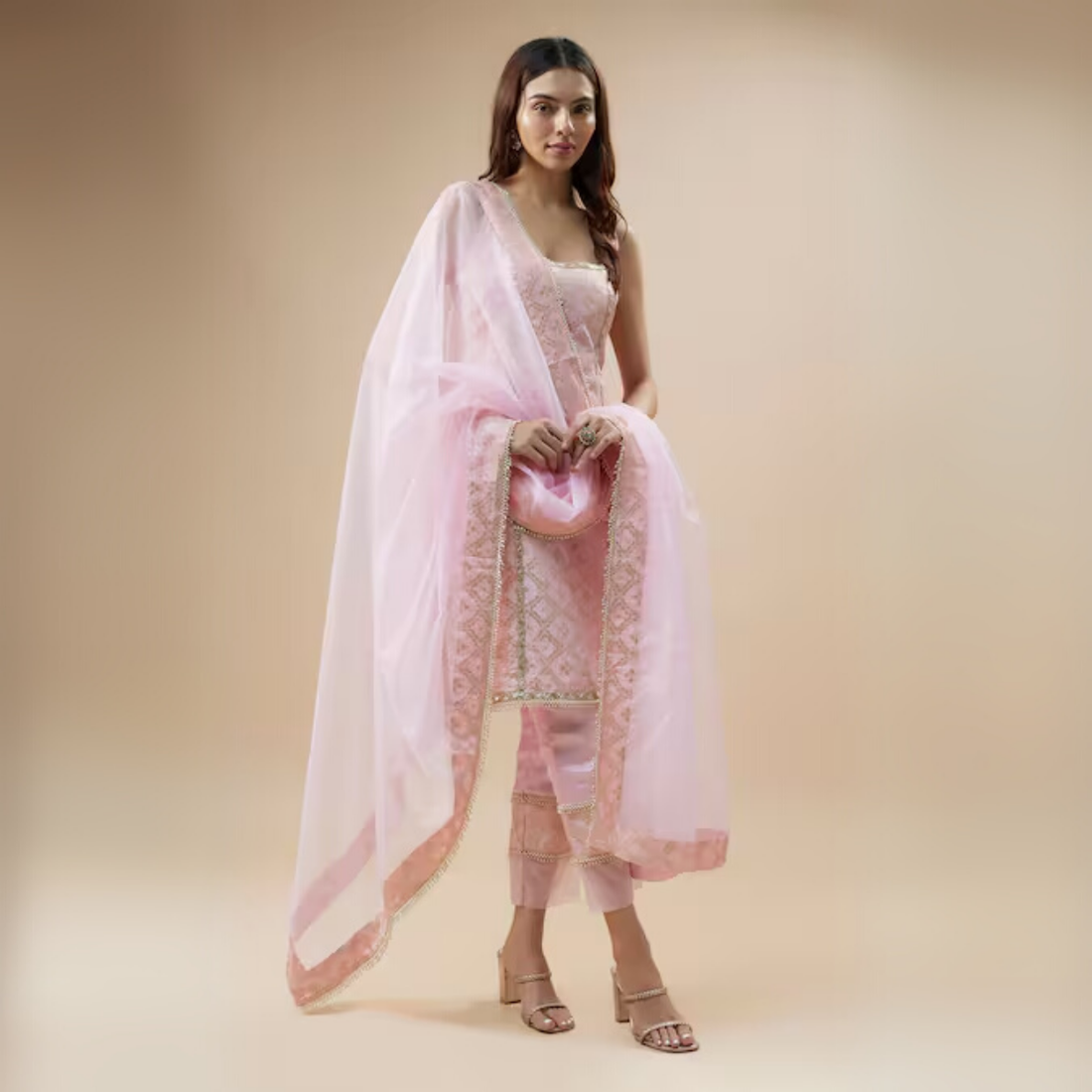 Designer Women's Kurta Set with Dupatta for Festive Wear |