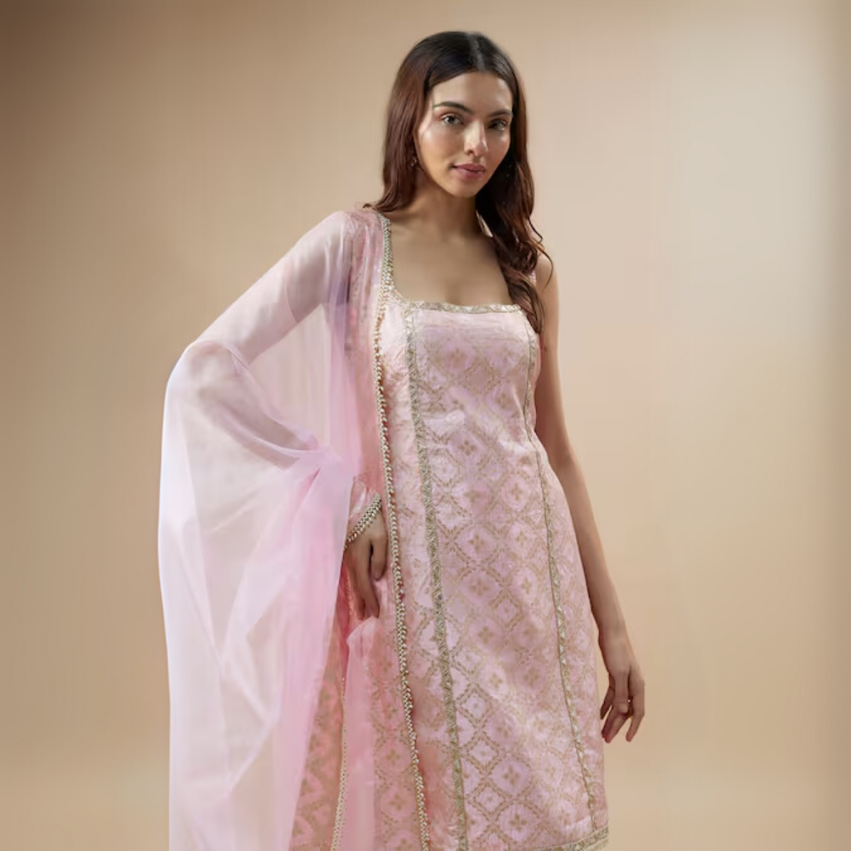 Designer Women's Kurta Set with Dupatta for Festive Wear |