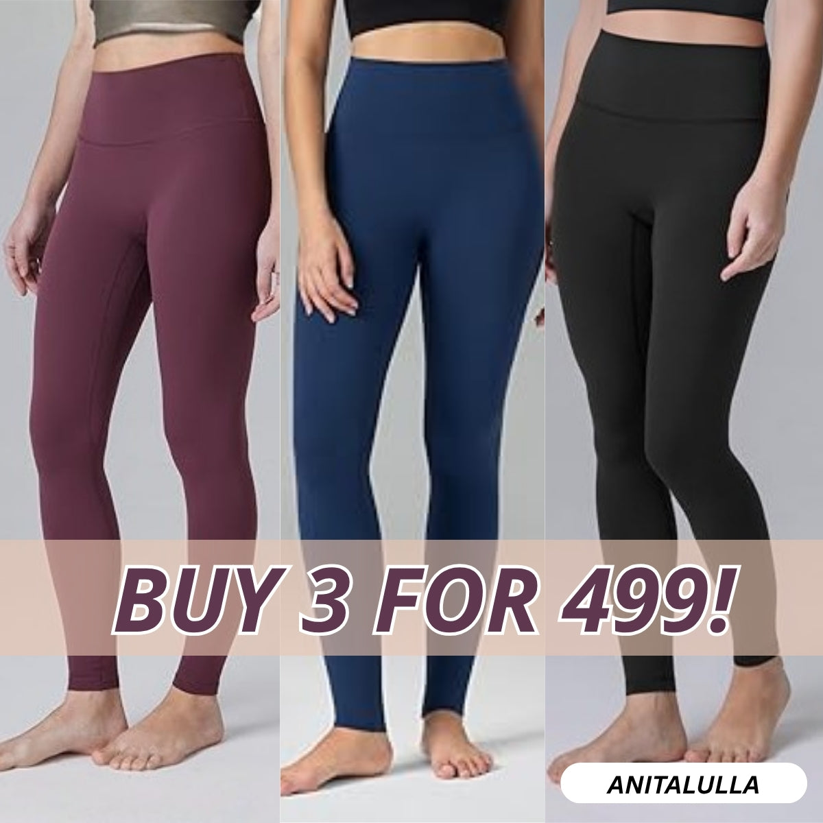 3-Pack Women's Leggings Combo - Comfortable & Stylish Bottoms | WL-07