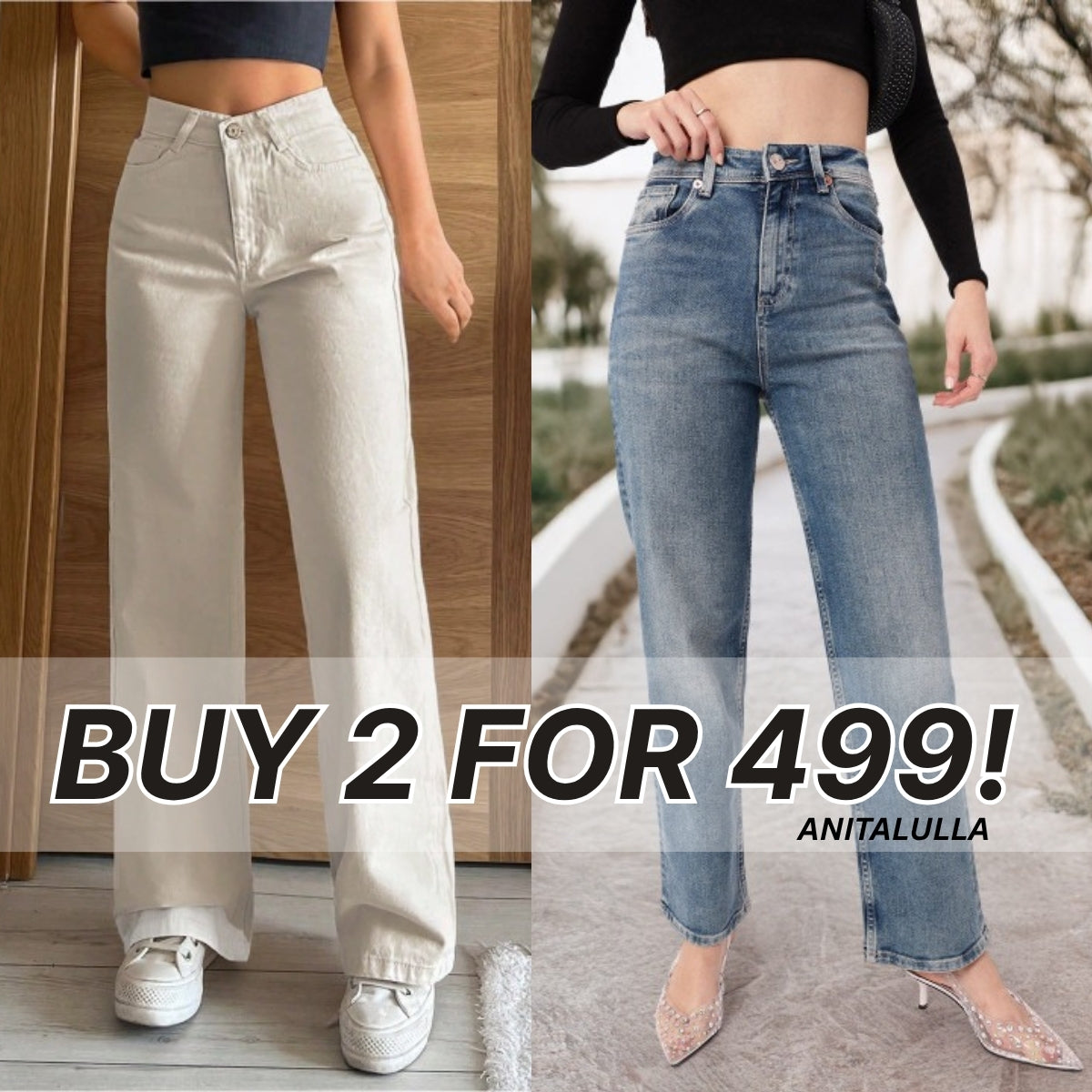 Women's 2-Pack Combo - Straight Fit Jeans Duo |WJ-07