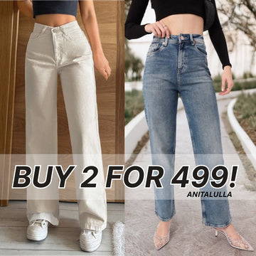 Women's 2-Pack Combo - Straight Fit Jeans Duo |WJ-07