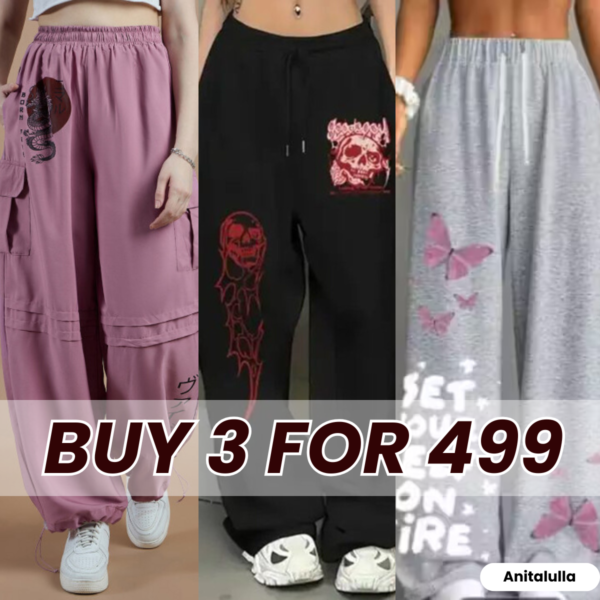 Women’s 3-Pack Solid Color Trousers - Versatile Daily Wear | WT-08