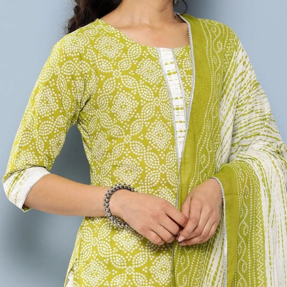 Pack of 3 Floral Print Cotton Kurta Set with Dupatta | KD-06