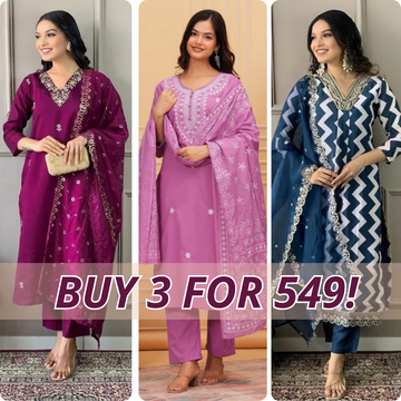 Premium Cotton Kurta Pant Dupatta Combo – Perfect for Daily Wear & Elegant Partywear | DS-02