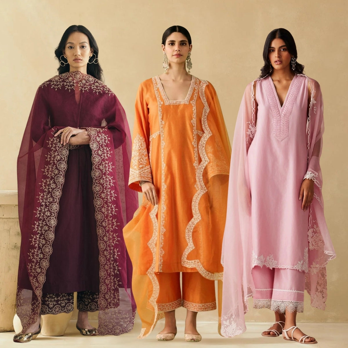 Celebrate Tradition with Our 3 Combo Festive Kurta Sets + Dupatta | FK-05